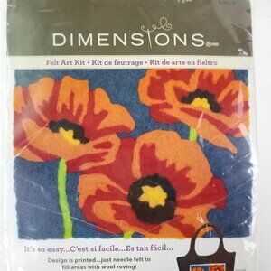 Dimensions Felt Art Kit Poppies 10"x8" 72-73892 New in Package